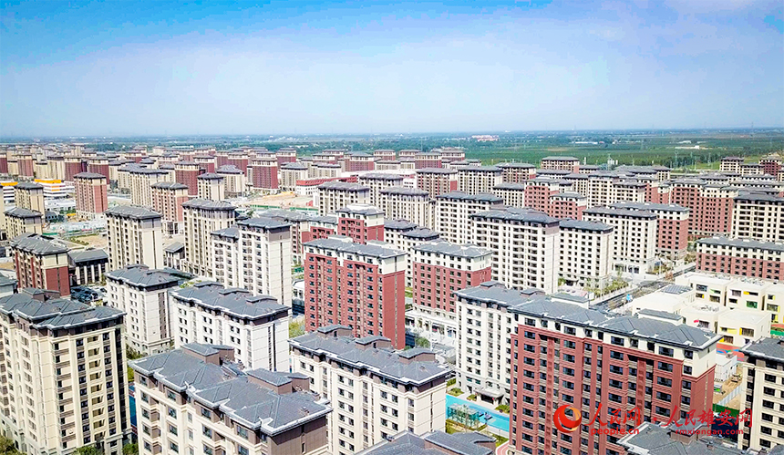 航拍雄安新區(qū)容西片區(qū)。人民網(wǎng)?宋燁文攝