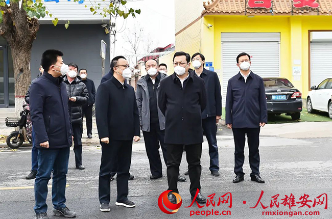 張國華調(diào)研容城縣疫情防控工作。劉向陽攝