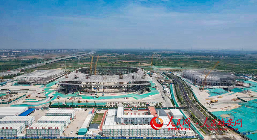 雄安體育中心項目建設(shè)現(xiàn)場。北京城建集團供圖