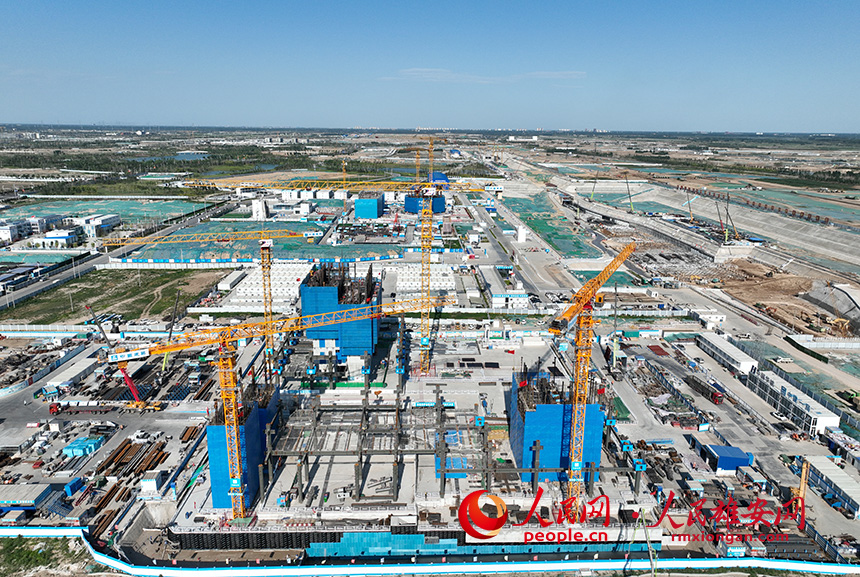 航拍中國華能總部項(xiàng)目建設(shè)現(xiàn)場。人民網(wǎng) 李兆民攝