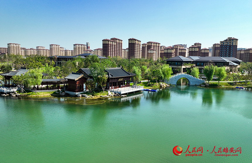 航拍雄安國際酒店園林景觀。人民網(wǎng) 李兆民攝